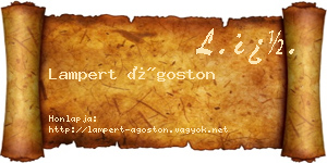 Lampert Ágoston névjegykártya